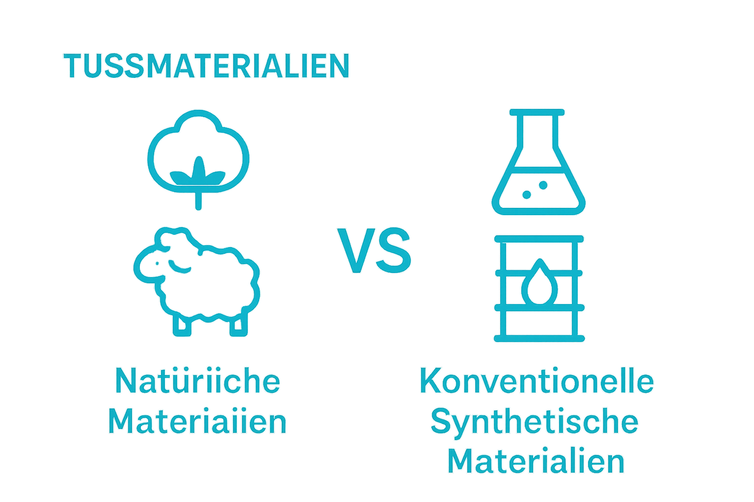 Infographic comparing natural and conventional plush toy materials with clear icons
