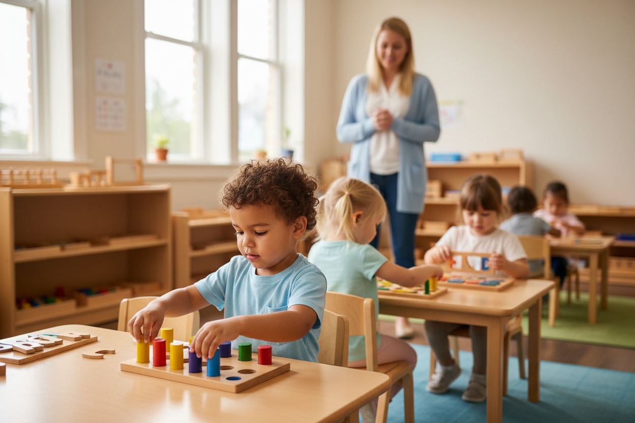Montessori Kinder Lehrerin Holzspielzeug