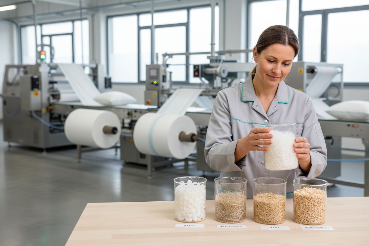 Kissenproduktion Materialien Labor