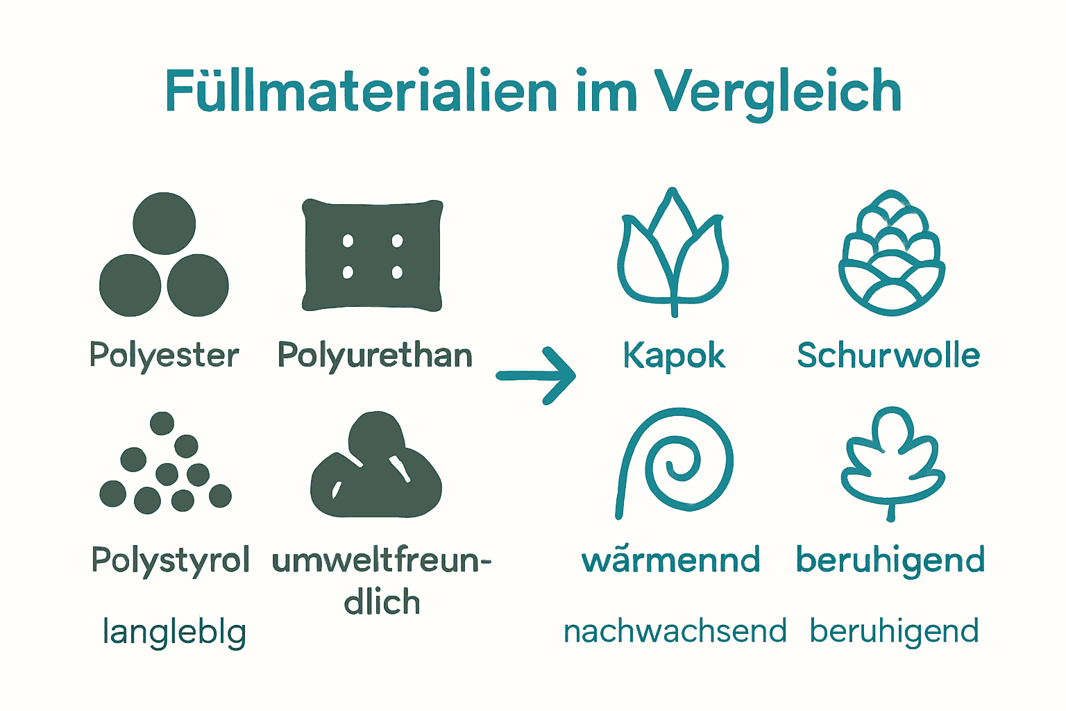 Vergleich synthetische vs. natürliche Kissenfüllungen