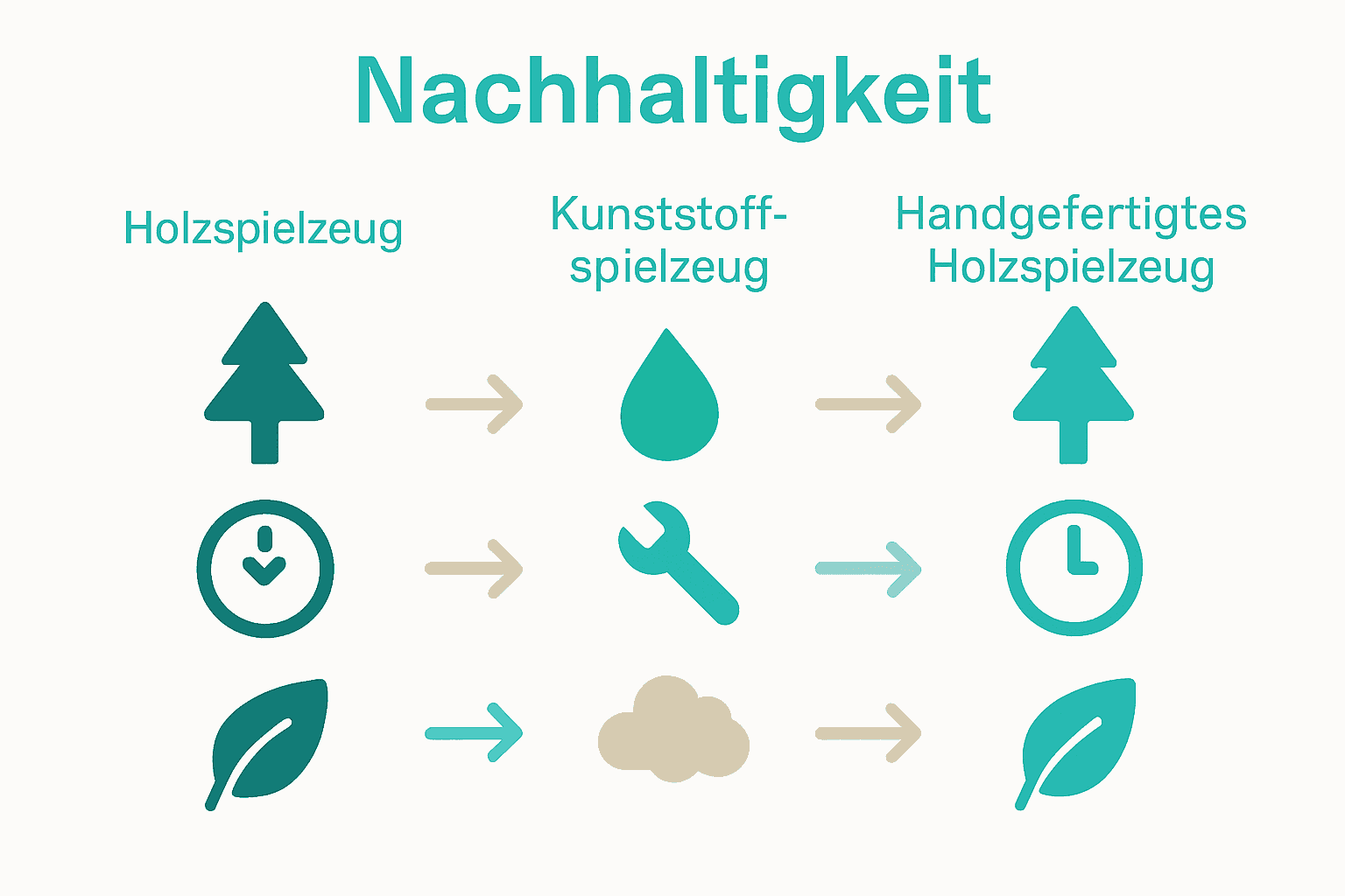 Vergleich Holzspielzeug versus Kunststoffspielzeug Infografik