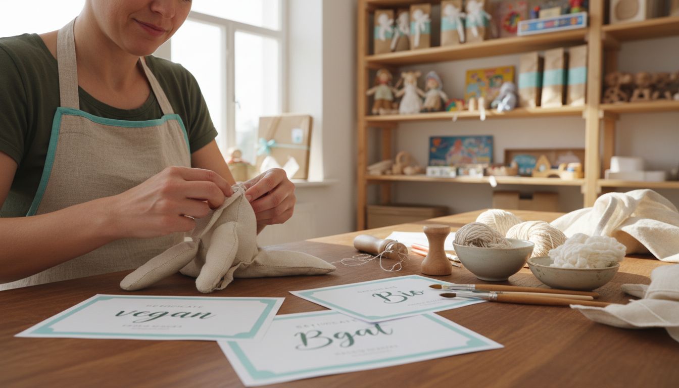 vegane Spielzeugherstellung Detail