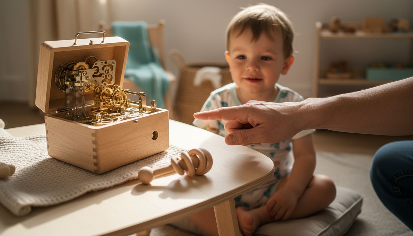 Handgemachte Spieluhr Rassel