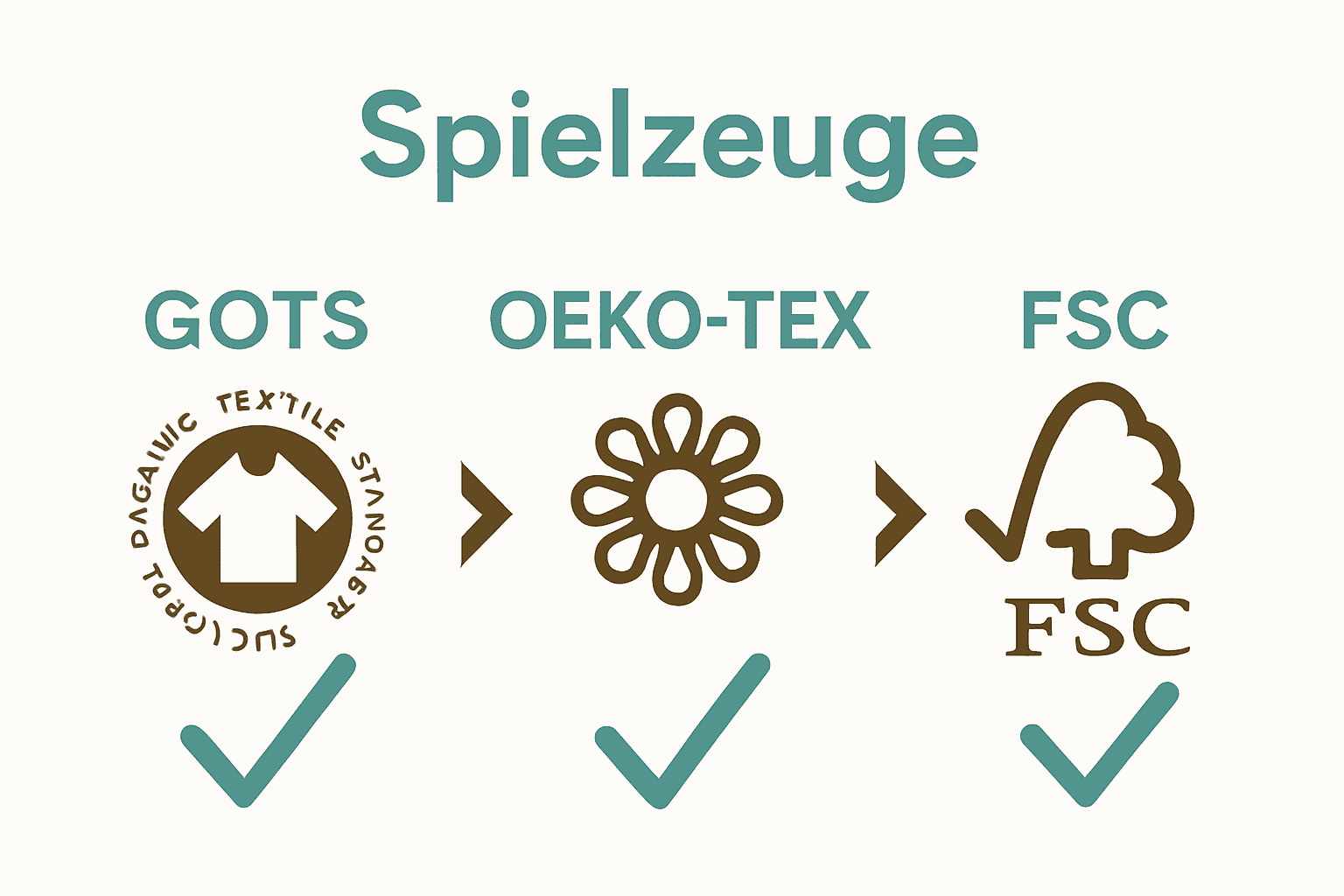 Drei Siegel für nachhaltige Spielsachen im Vergleich