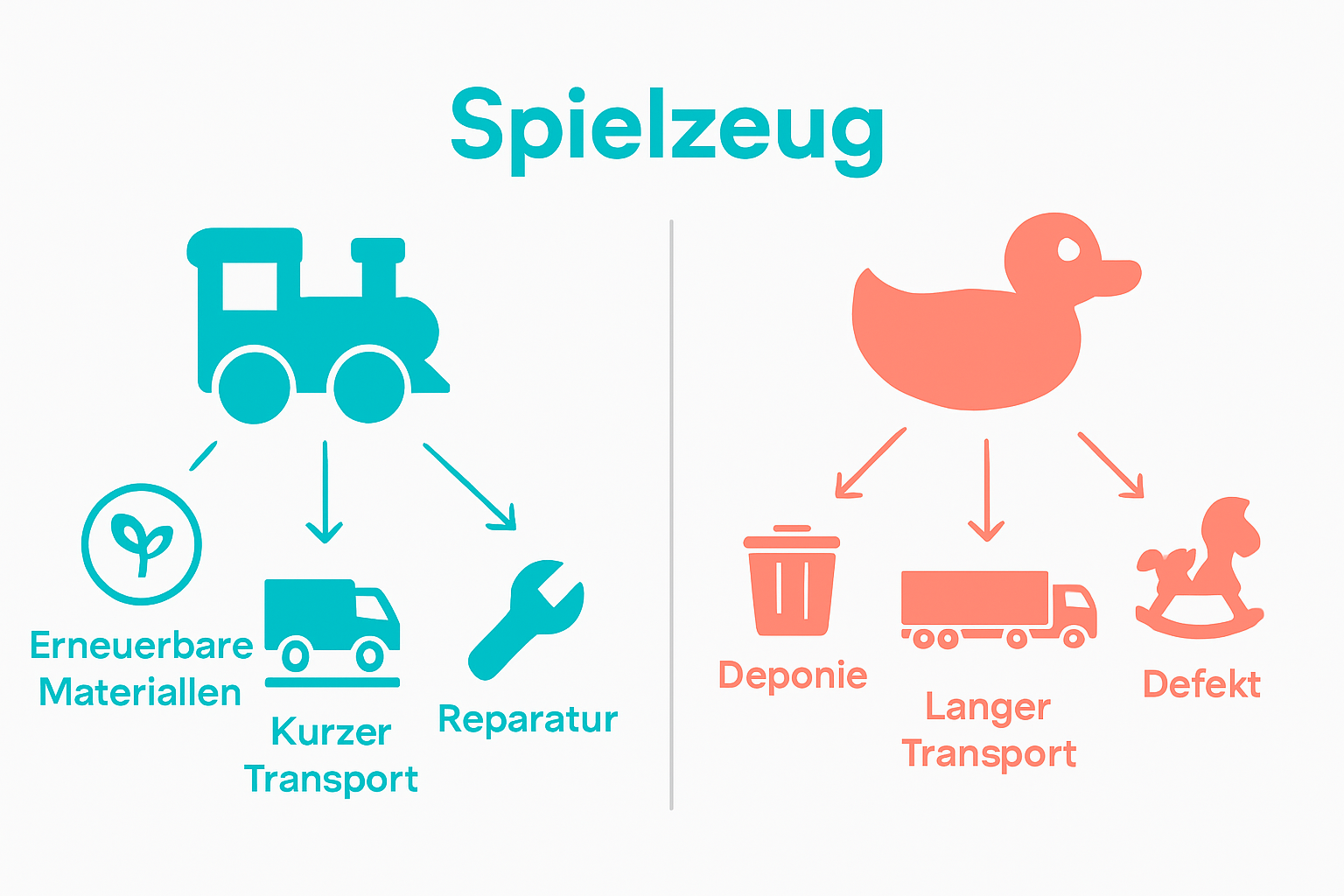 Infographic comparing local and mass-produced toy lifecycle
