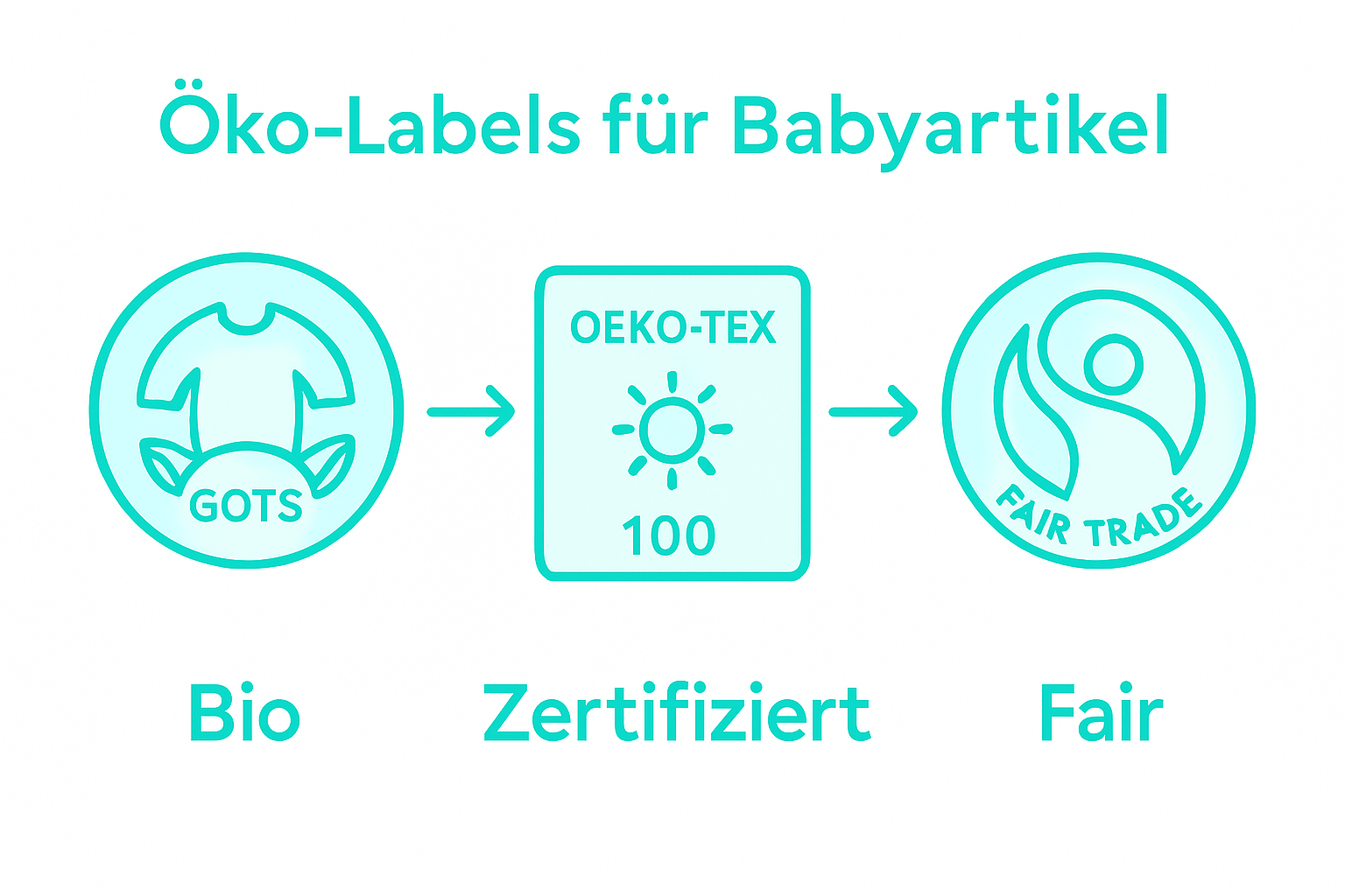 Infografik: Nachhaltigkeitssiegel für Babyprodukte im Vergleich