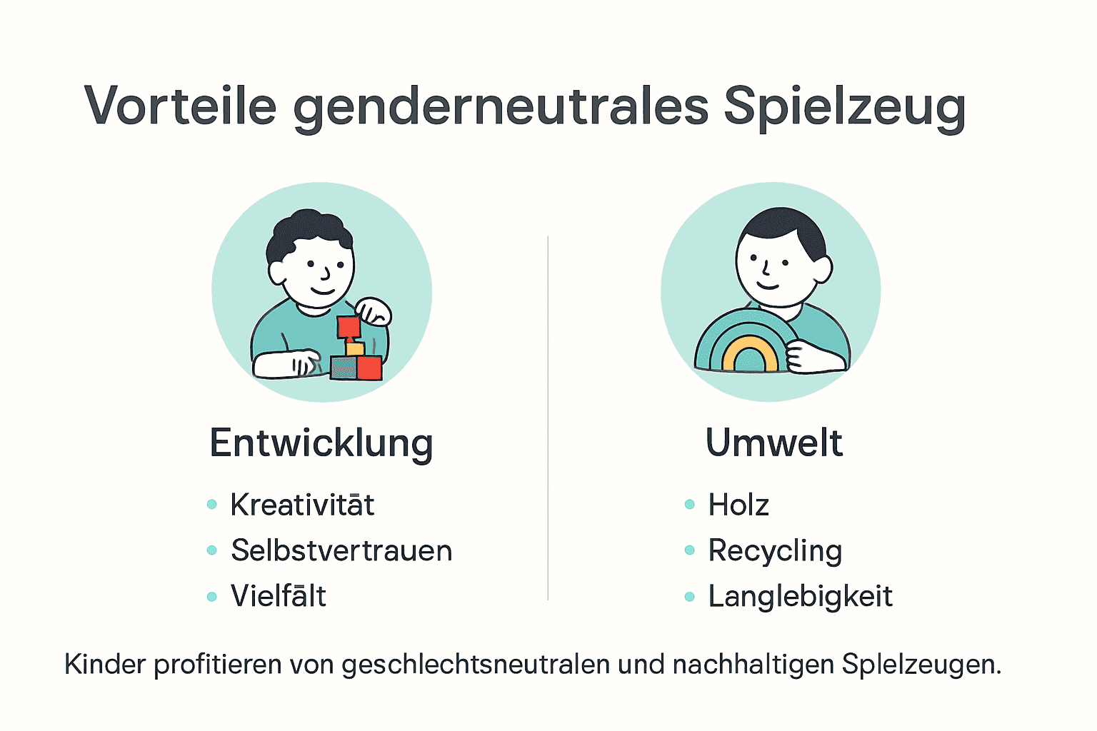 Grafik: Die wichtigsten Vorteile von genderneutralem Spielzeug auf einen Blick