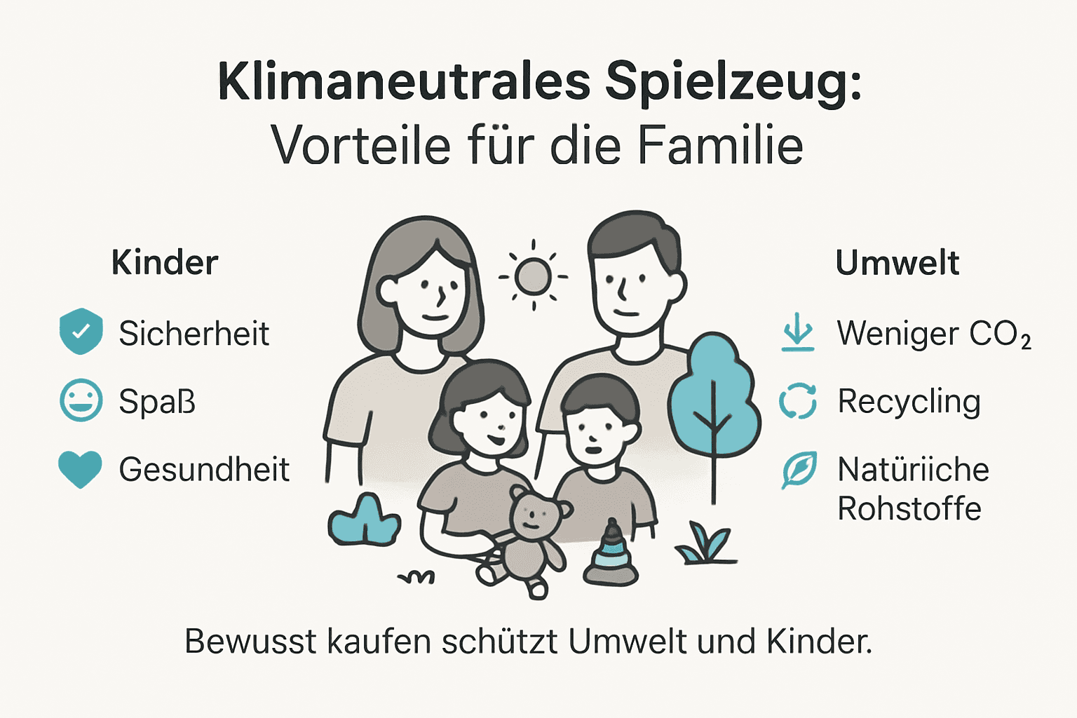In dieser Infografik erfahren Sie, warum klimafreundliches Spielzeug für Kinder und Umwelt besonders vorteilhaft ist.