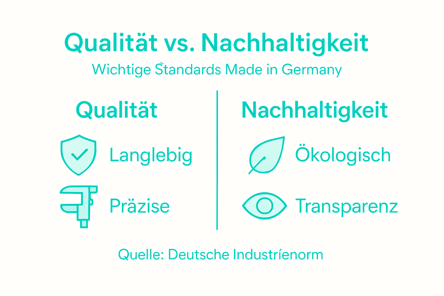 Die Infografik veranschaulicht, welche Standards für Qualität und Nachhaltigkeit gelten.
