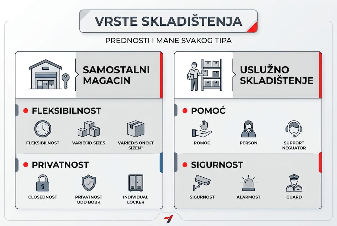 Infografik: vrste skladišta – prednosti i nedostaci