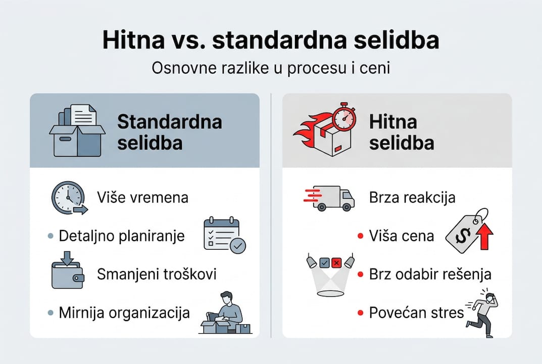 Infografik: ključne razlike između različitih vrsta selidbi