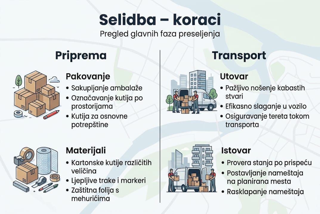 Vodič kroz ključne korake selidbe – infografik