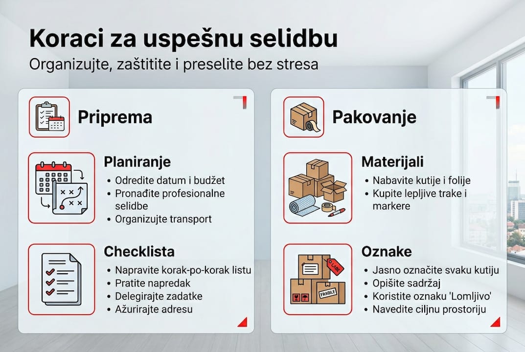 Vodič kroz korake selidbe stana u Beogradu – infografik