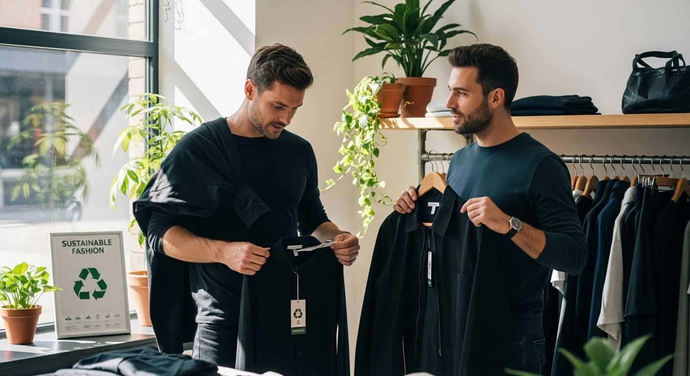 sustainable fashion men shopping