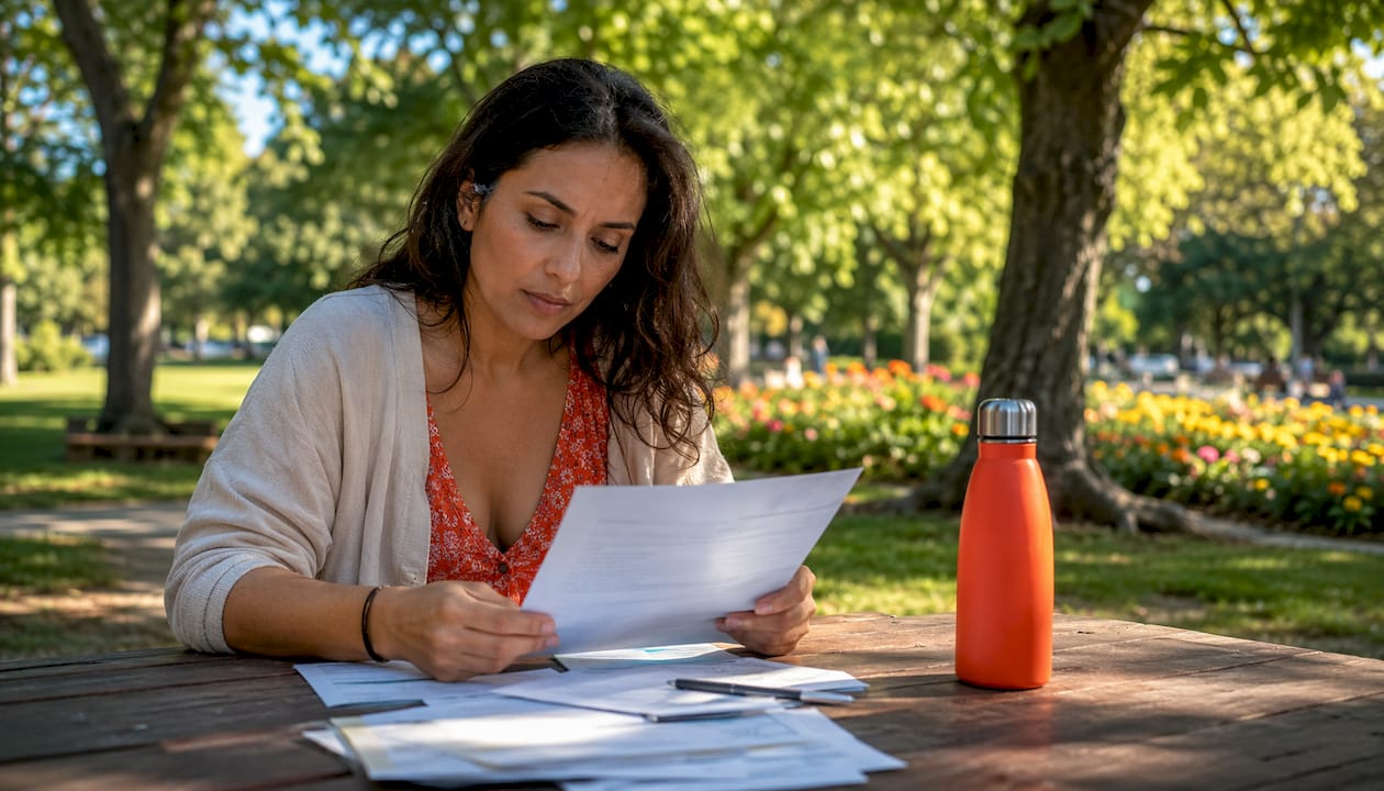 Person reviewing visa application documents