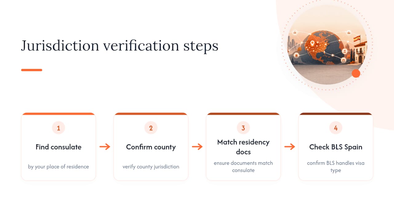 Flowchart of Spanish consulate jurisdiction steps