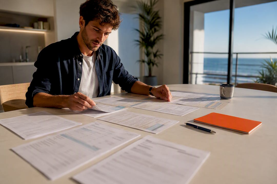 Freelancer organizing income records for visa