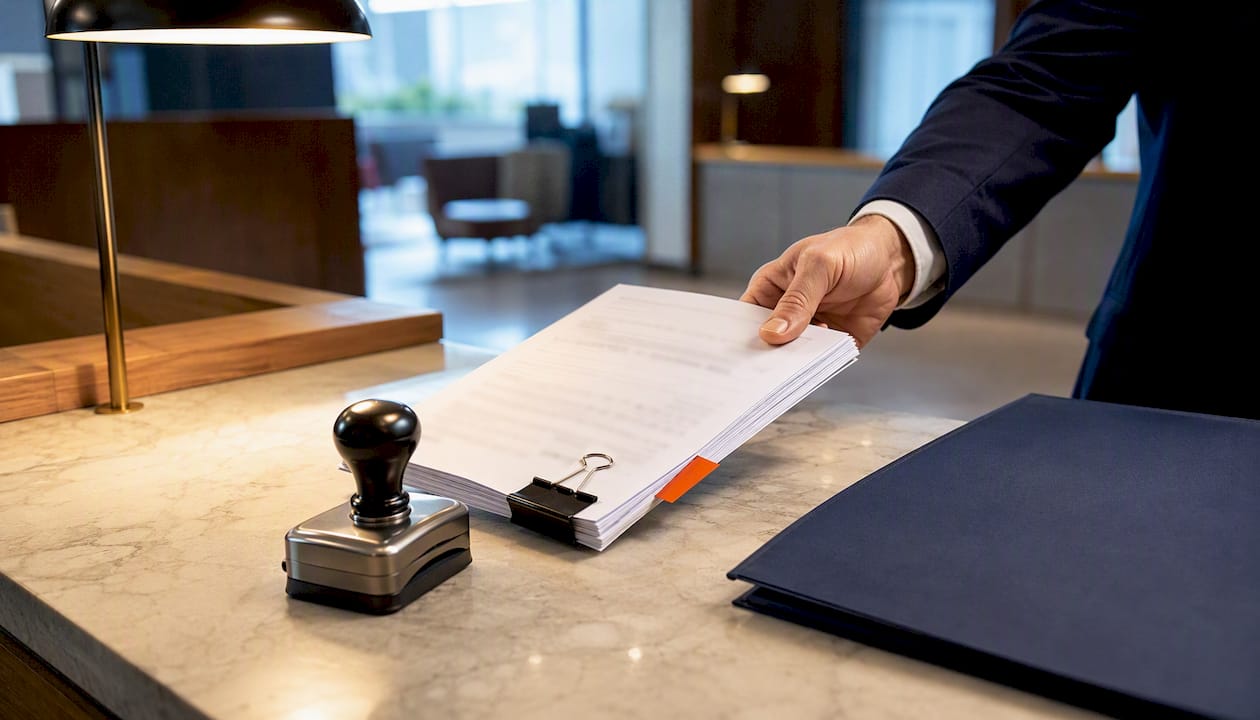 Stamped bank statements prepared for visa application