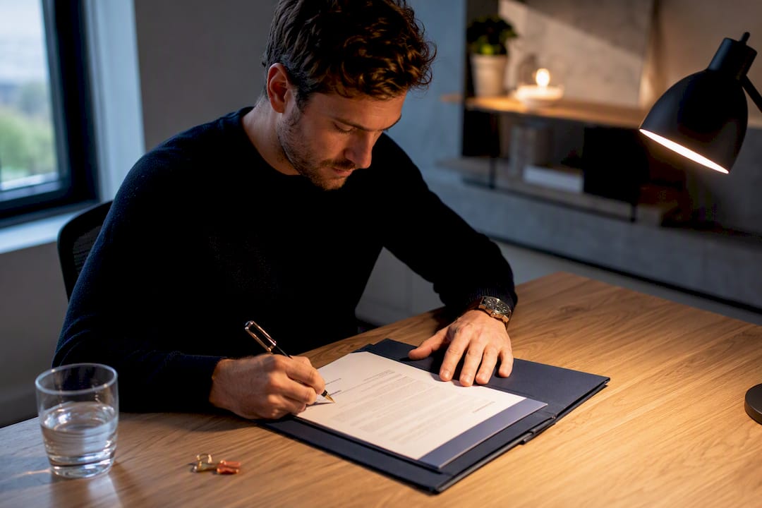 Professional signing employer certificate for visa
