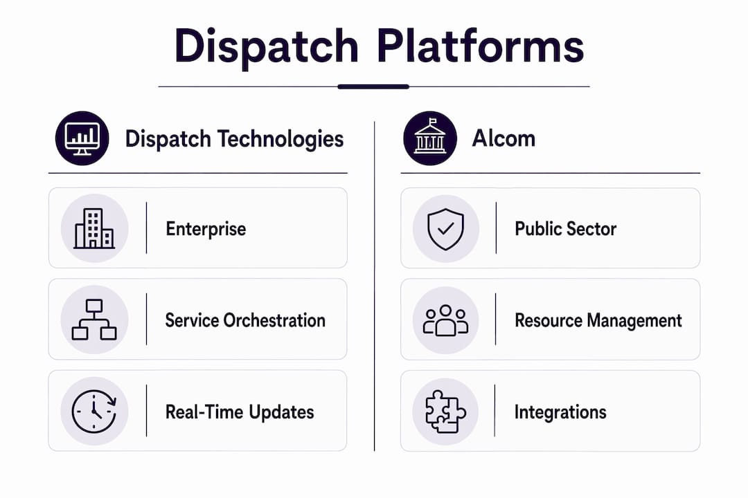 Infographic comparing two Canadian dispatch platforms