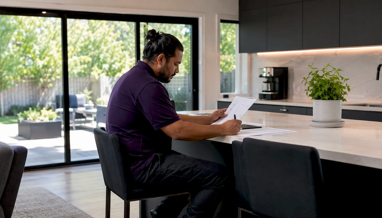 Man auditing business call performance