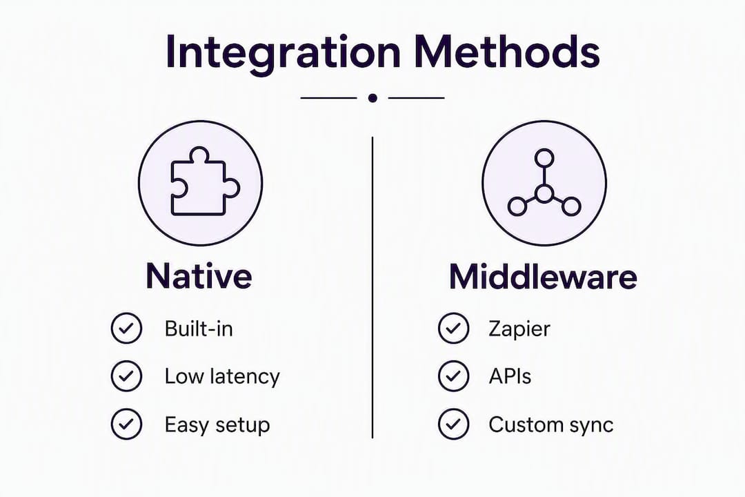 Infographic comparing CRM phone integration methods