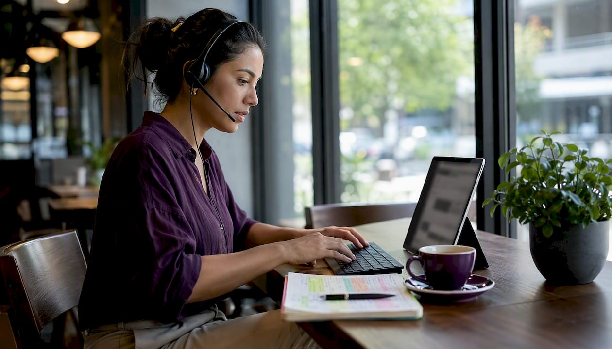 Multichannel support agent handling calls and chats
