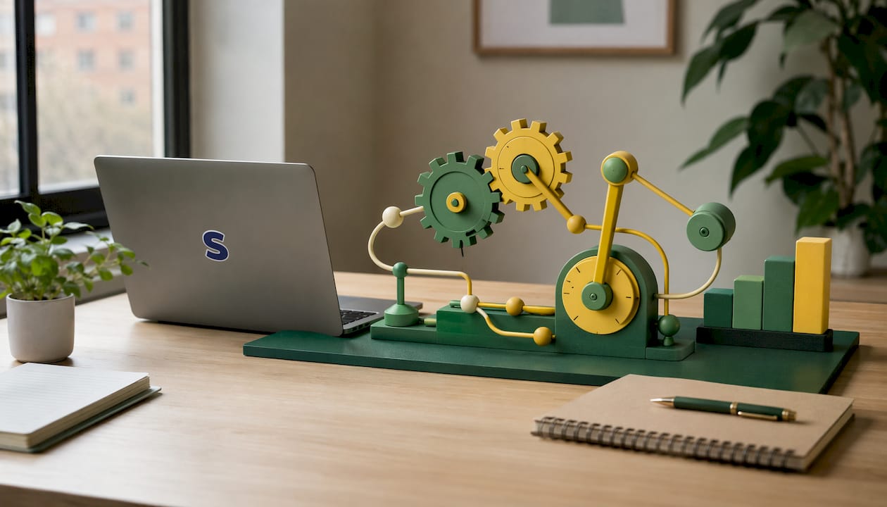 Abstract illustration of PPC bid automation process