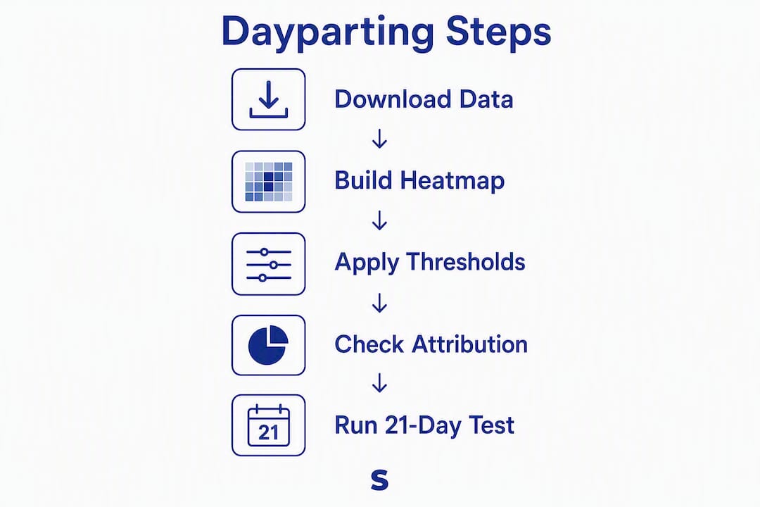 Infographic showing dayparting step-by-step process