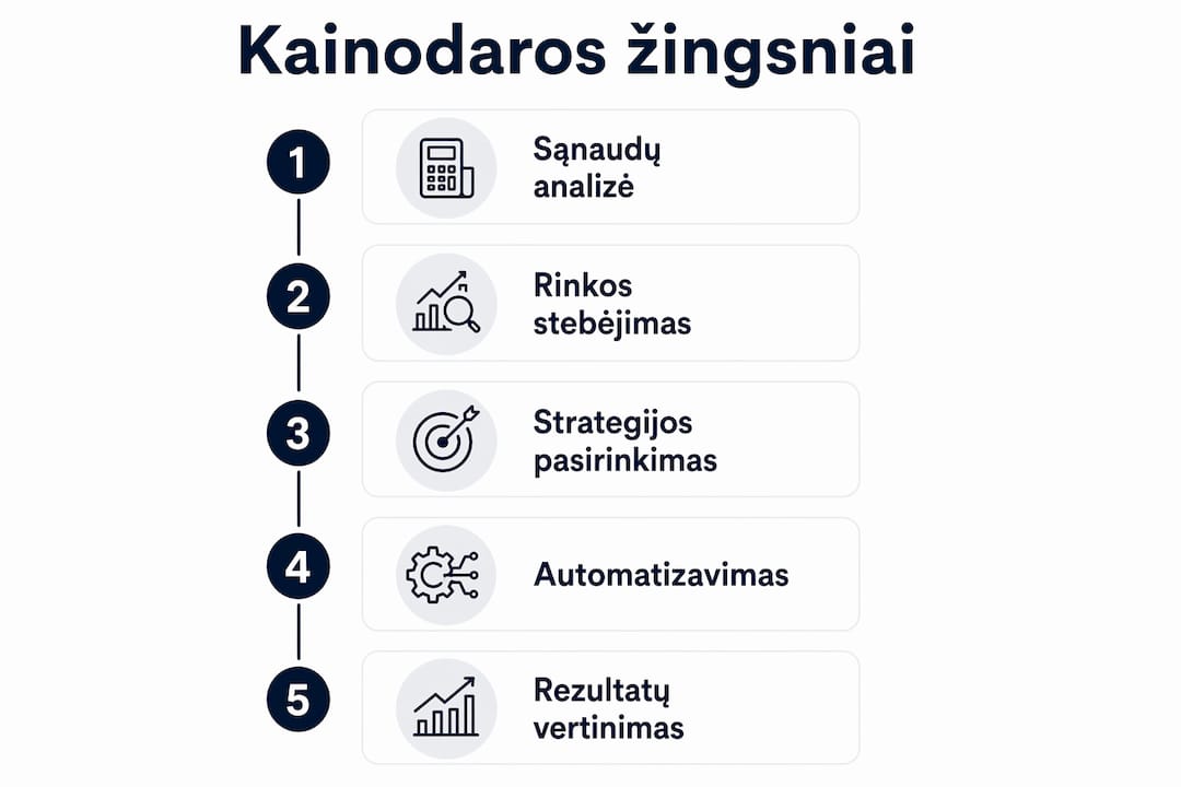Infografikas, kaip žingsnis po žingsnio sukurti efektyvią kainodaros strategiją