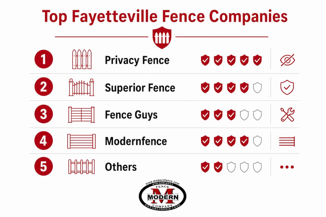 Infographic ranking Fayetteville fence companies