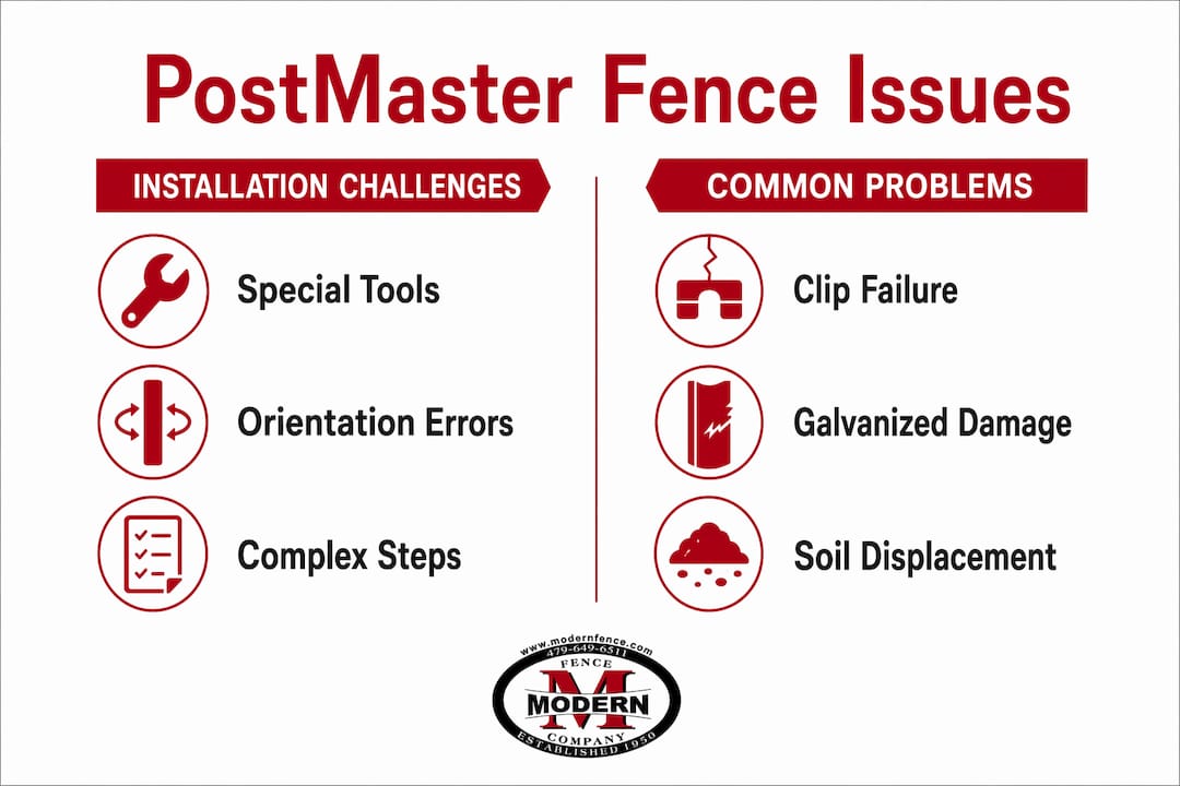Infographic comparing installation challenges and common problems of PostMaster posts