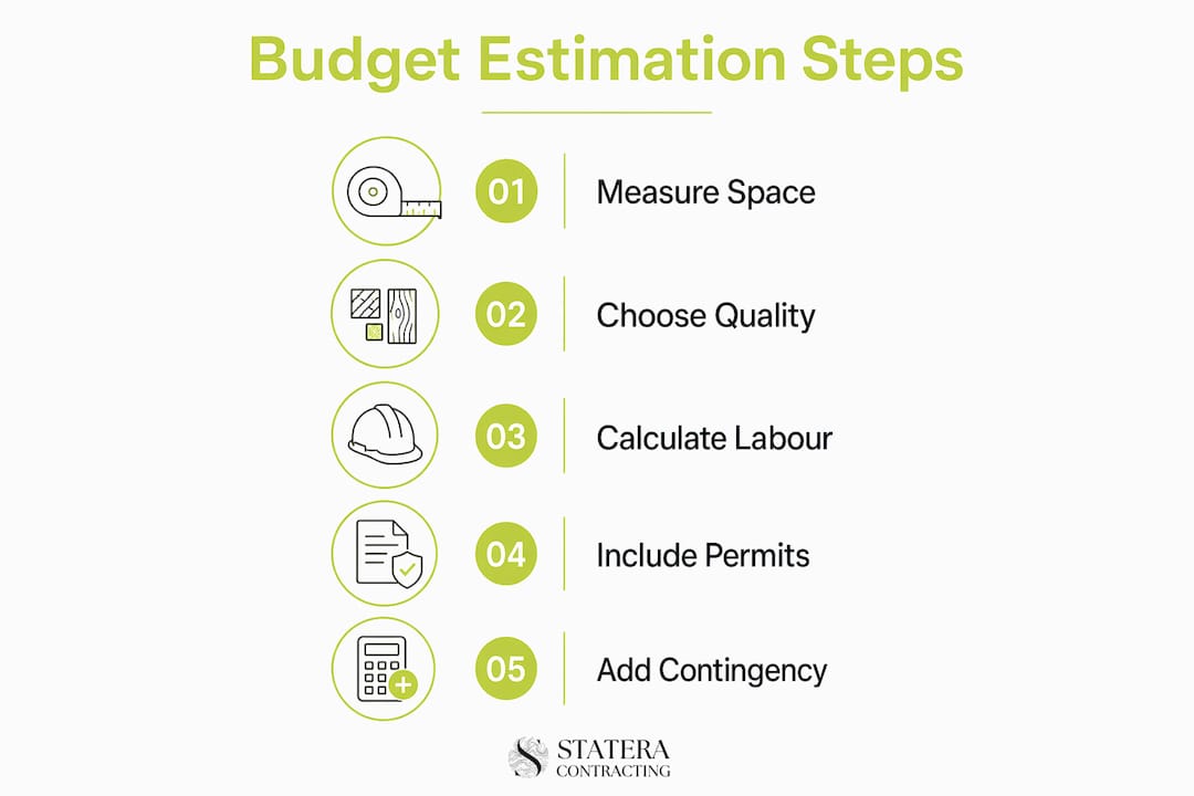 Infographic illustrating renovation budget steps