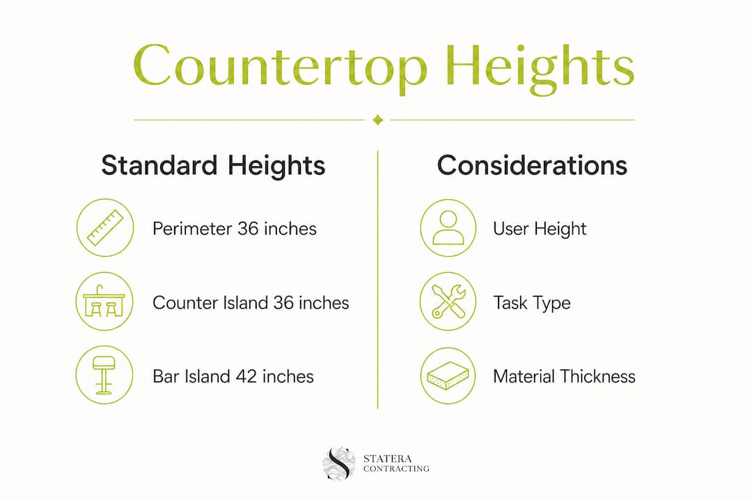 Infographic comparing standard and variable countertop heights