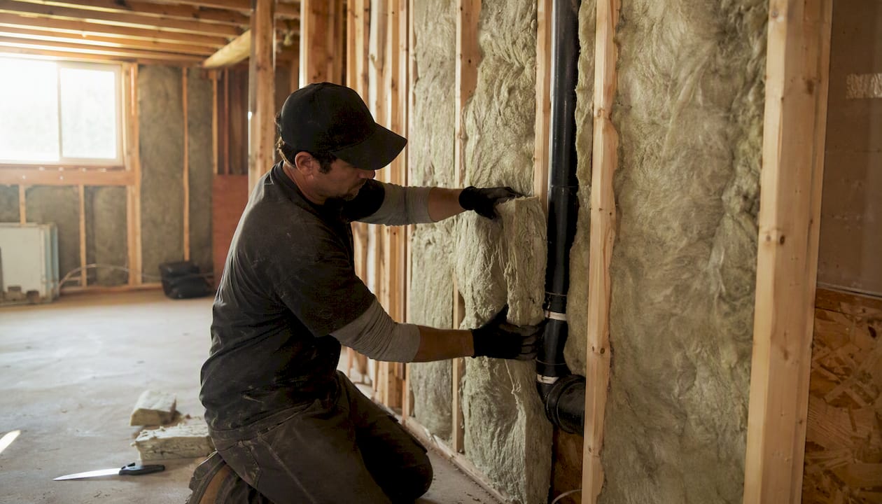 Basement wall insulation installation