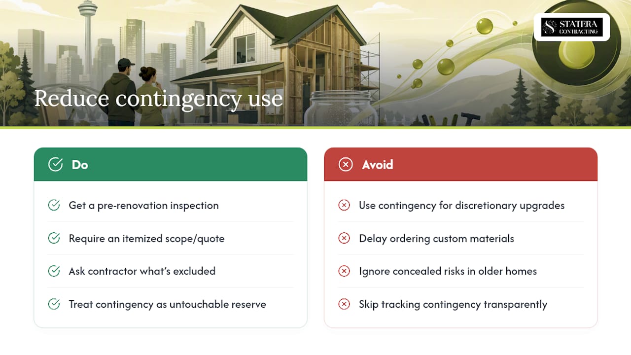 How can you reduce the chances you'll ever need contingency funds? — overview diagram