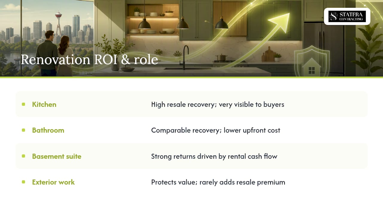 Calgary renovation types and their ROI roles