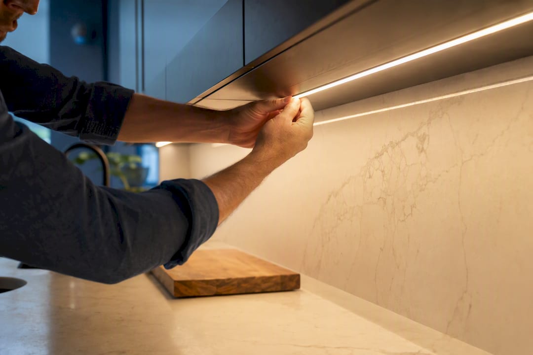 Continuous under-cabinet LED strip