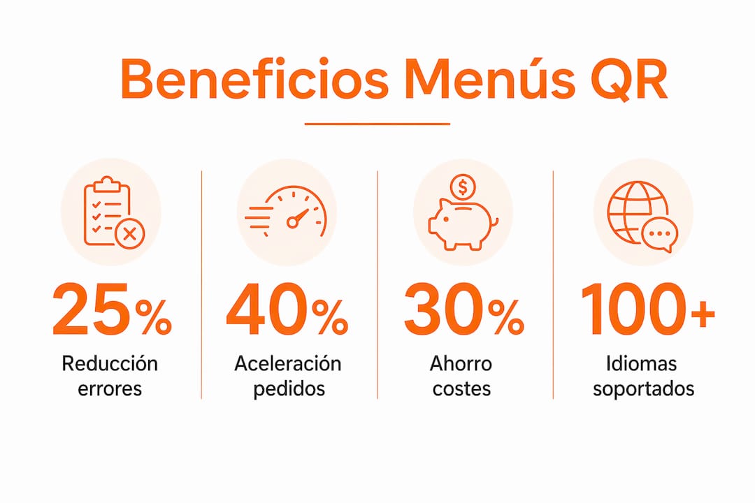 Infografía sobre las principales ventajas de utilizar menús QR