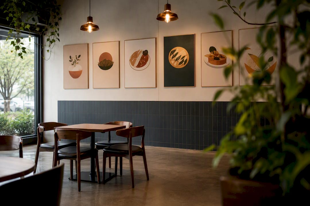 Exhibidor elegante para categorías del menú del restaurante