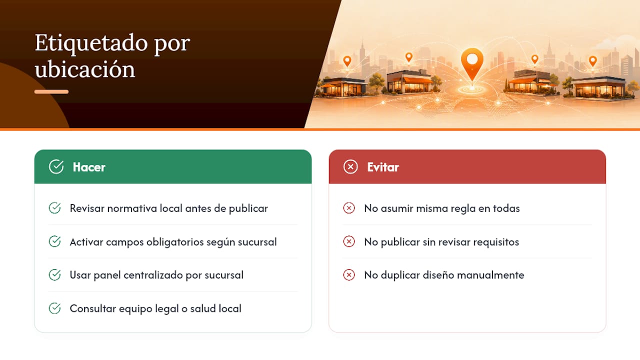 Aspectos legales y de etiquetado nutricional específicos por ubicación — overview diagram
