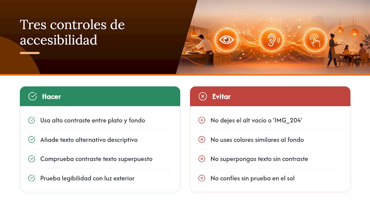 Tres opciones de accesibilidad para imágenes