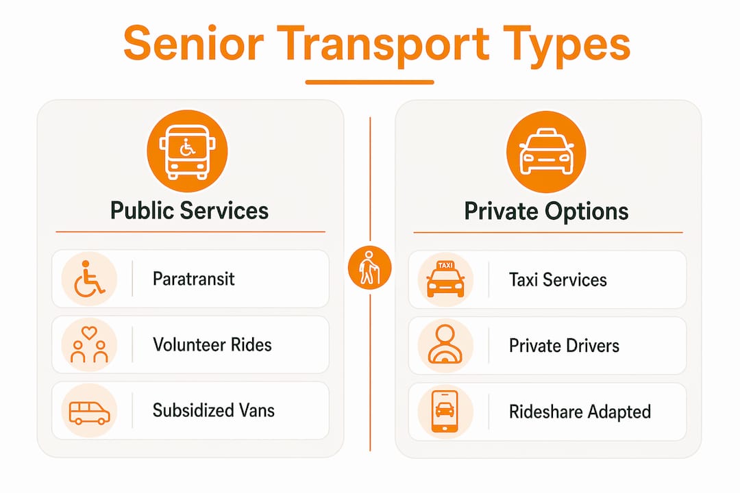 Infographic comparing senior transport types