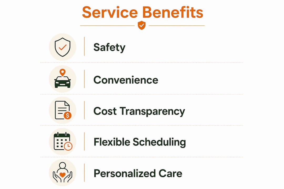 Infographic showing benefits of designated driver service