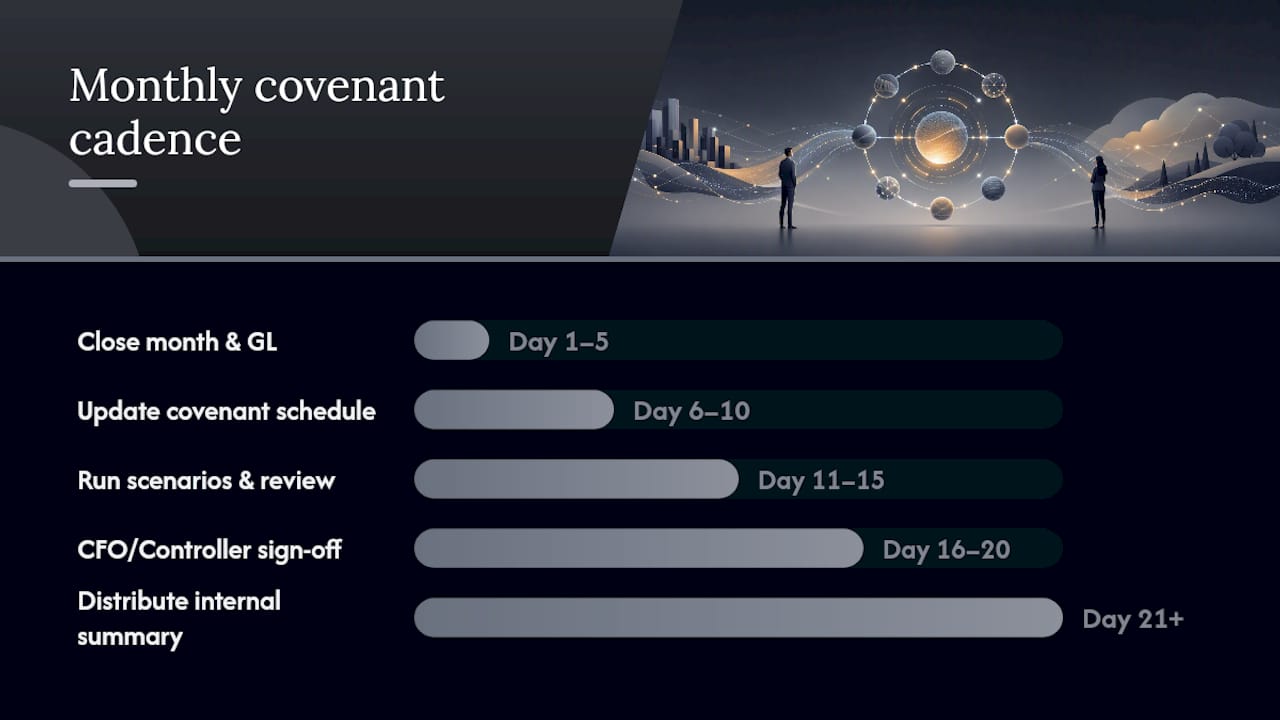 What does a covenant reporting timeline look like? — overview diagram