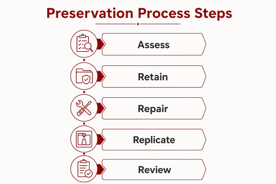 Infographic showing preservation process steps