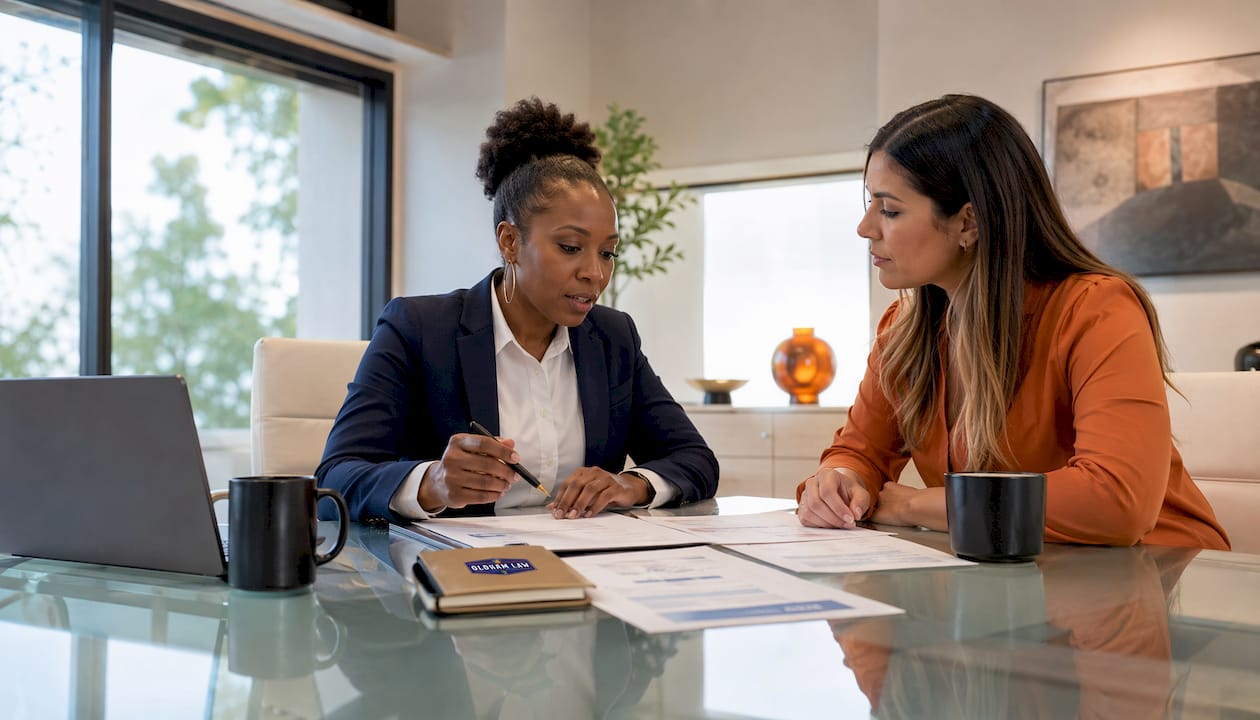 Diverse legal team discussing DUI case strategy