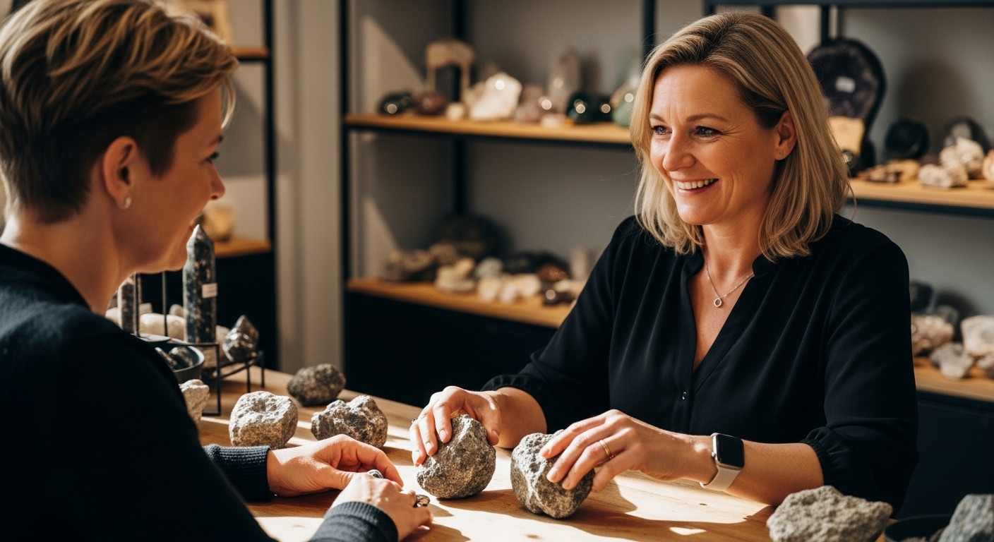 ruwe edelstenen winkel interactie