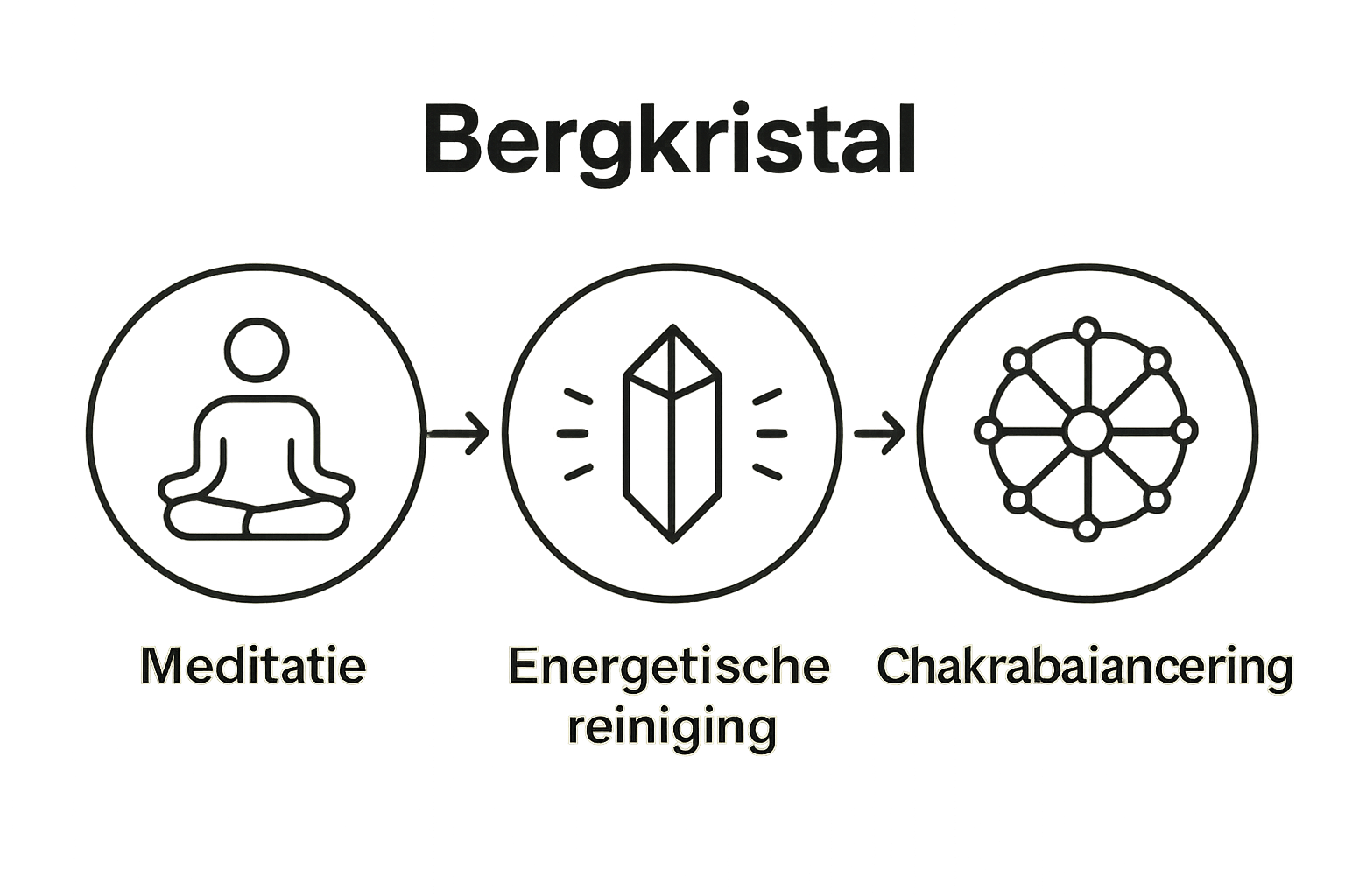 Infographic die drie kern-toepassingen van bergkristal visualiseert