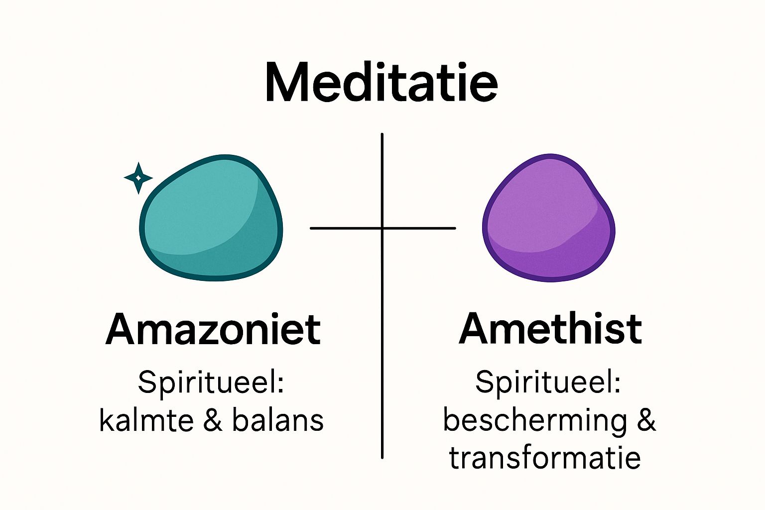 Vergelijking eigenschappen amazoniet versus amethist